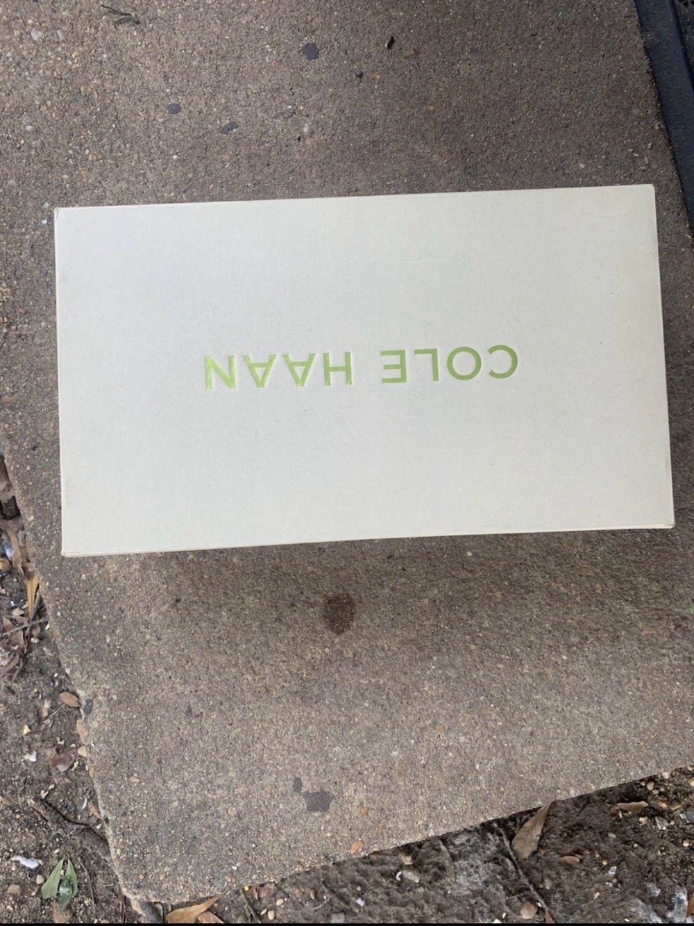Cole Haan Cream Box with Lime Green Logo